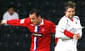 Falkirk's Steven Pressley with Rangers' Kris Boyd during the CIS Cup semi-final in January 2009