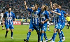 Lech Poznan players celebrate