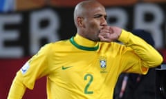 Brazil's Maicon celebrates