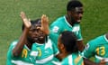 Ivory Coast's Yaya Toure celebrates