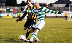 Celtic's Freddie Ljungberg and Berwick Rangers' David Greenhill