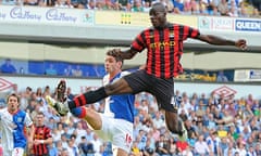 Manchester City's Mario Balotelli scores his side's second goal against Blackburn Rovers