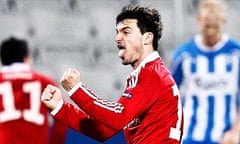 Wisla Krakow's Dragan Paljic celebrates his side's second at Odense in their 2-1 Europa League win