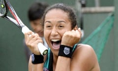 Heather Watson shows her delight 