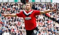 Huddersfield Town's Jordan Rhodes celebrates at Milton Keynes Dons in their League One play-off