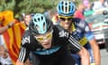 Chris Froome is shadowed by Alberto Contador