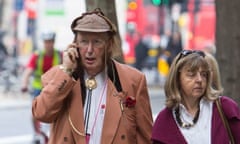 John McCririck, the the horse racing pundit, outside the Employment Tribunal 