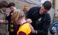 Matt Duke signs a Bradford City fan's shirt