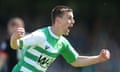 Kevin Dawson celebrates putting Yeovil Town 1-0 up against Sheffield United