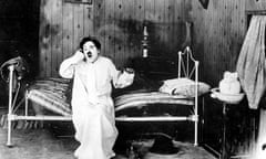 Charlie Chaplin waking up in Sunnyside