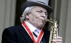 Sir John Dankworth at Buckingham Palace after receiving his knighthood in 2006.