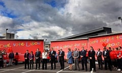 Gordon Brown and senior cabinet members attend a poster launch in Hockley, West Midlands.