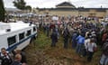 Supporters of Eugene Terre'Blanche gather outside court in Ventersdorp.