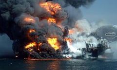 Deepwater Horizon Oil Rig burning