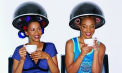 Young Women Waiting in a Beauty Salon, Smiling