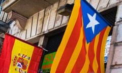 Catalan and Spanish flag