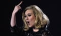 Adele gives the finger at the Brit awards, February 2012