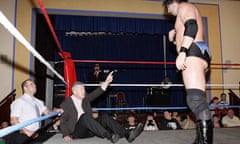 Lembit Opik wrestling with Kade Callous