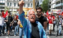 A protester at a May Day rally in Athens, 2012