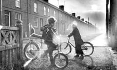 A boy on a Raleigh Chopper, 1970s