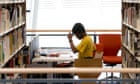 student working in a libary