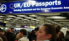 Passport control at Heathrow airport