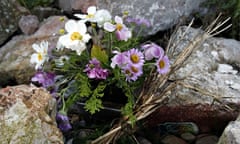 Flowers left for Chinese cocklers who lost their lives at Morecambe Bay 10 years ago.