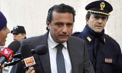 Francesco Schettino, the captain of the Costa Concordia, arrives at his trial. 