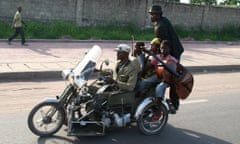 DRC overloaded motorcycle