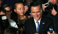 Mitt Romney And Supporters Attend Caucus Night Event