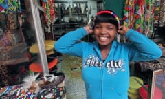 South African girl modelling zulu headpiece