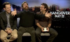 Ed Helms, Zach Galifianakis and Bradley Cooper talking about The Hangover Part III