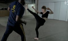 Kiesza practices capoeira