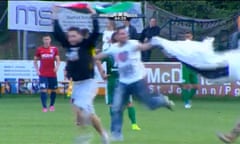 Pitch invasion by pro-Palestinian protestors