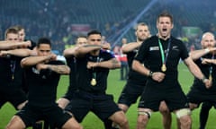 Richie McCaw leading the New Zealand rugby union team