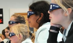 Pupils at the Abbey school, Reading, take part in a pilot scheme exploring the use of 3D