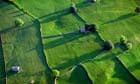 Aerial photo of countryside in Yorkshire England
