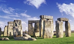 VE cycling: Stonehenge, Salisbury Plain, Wiltshire, England