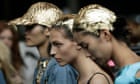 Models backstage at the Topshop Unqiue show during London Fashion Week