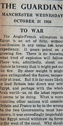 The Guardians leader column on the Suez crisis from October 31 1956