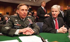 General David Petraeus, commander of the multinational force in Iraq, and the US Ambassador to Iraq, Ryan Crocker, answer questions from the Senate armed services committee on Capitol Hill, Washington DC.