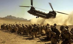 A CH-47 helicopter in Afghanistan.