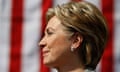 Democratic presidential hopeful Hillary Clinton at a campaign rally in West Chester, Pennsylvania