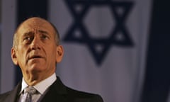 Israeli Prime Minister Ehud Olmert makes a speech