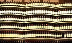 Wine bottles in a Calais supermarket