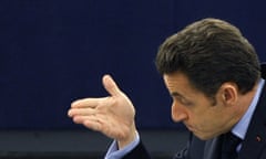 France's president Nicolas Sarkozy addresses the European Parliament in Strasbourg