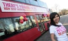 Ariane Sherine poses beside the atheist bus