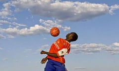 A member of the Katine Actors football team.  Photograph: Dan Chung