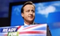 Conservative Party leader David Cameron delivers his keynote speech