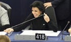 Rachida Dati laughs as she attends the last Plenary session at the European Parliament in Strasbourg